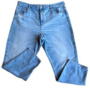 American Eagle Blue Distressed Stretch Jeans Size 20